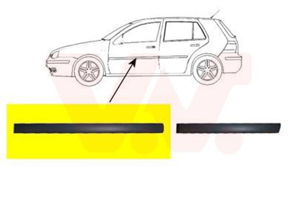 VAN WEZEL Zierleiste für die Tür Vorne Links Leiste für VW Golf IV Schrägheck (1J1) 5888423