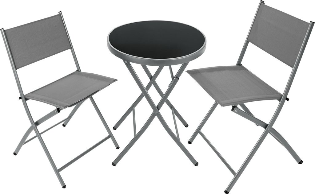 Ensemble table et chaises de jardin DUSSELDORF - gris Image du produit 