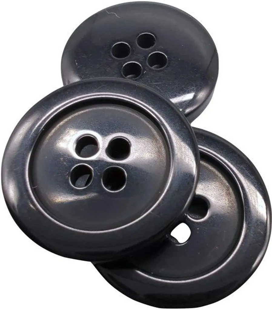 Boutons en perles noires reflets nacrés diamètre 20mm pour manteau