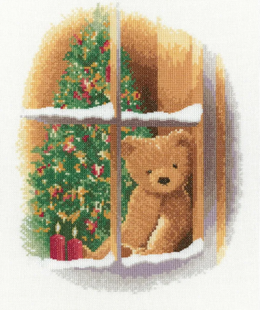 Tableau à broder point de croix William à Noël pour décoration d'hiver