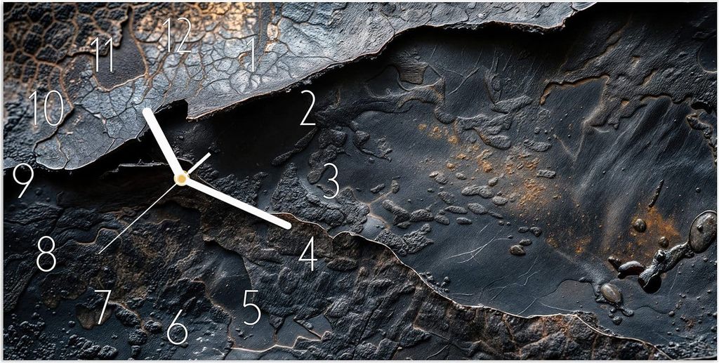 Wanduhr aus Glas mit Motiv Abstrakte Textur- 60 x 30 cm - inkl. Aufhängesystem