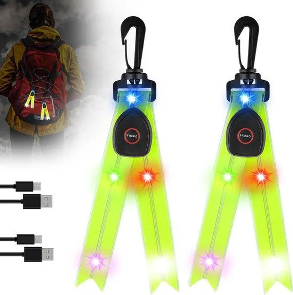 Lampe torche rechargeable USB avec crochet - Étanchéité IPX4 - 2 unités
