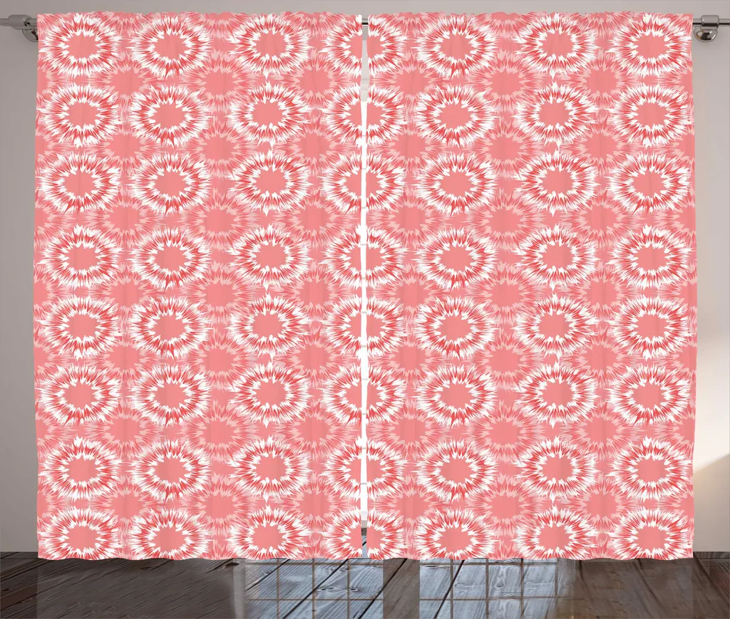 Rideau Grande Largeur pour Déco Salon Hippie Chic Rose et Vermillon