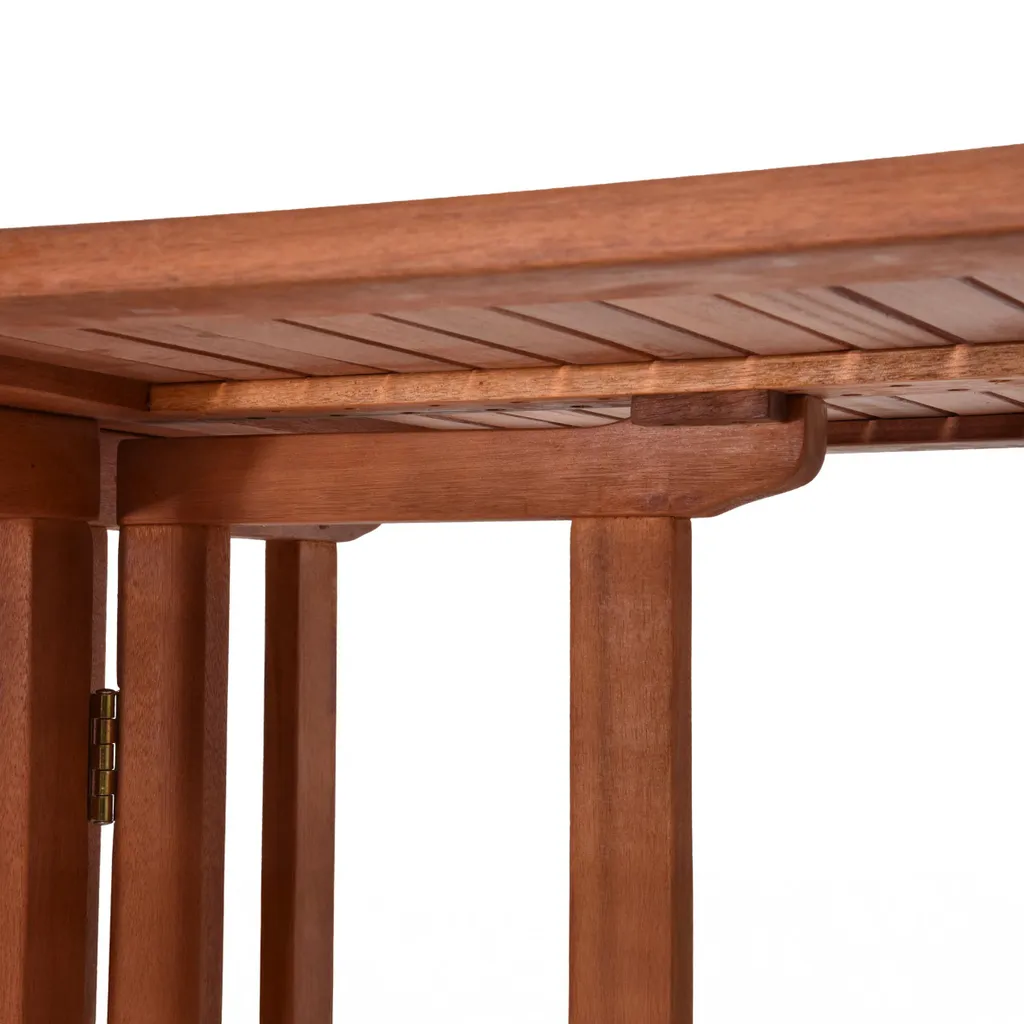 Table de balcon pliable Baltimore en eucalyptus résistant aux intempéries - 5