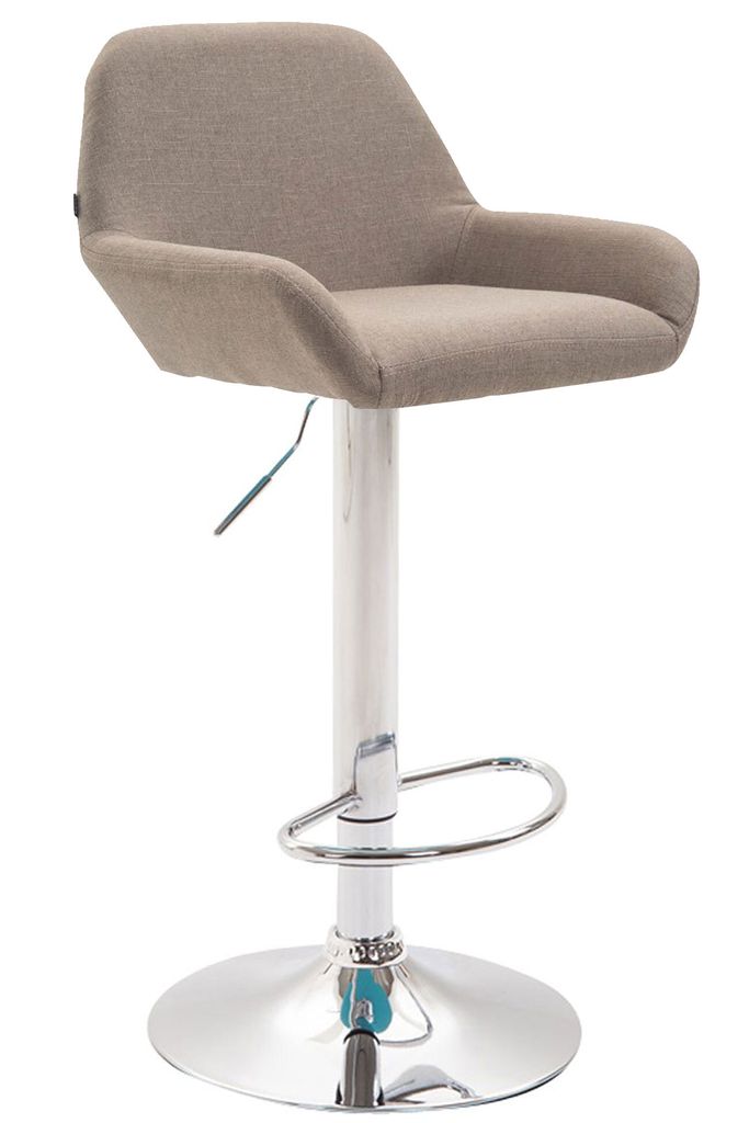 Barhocker HLO-CP8 Stoff chrom taupe