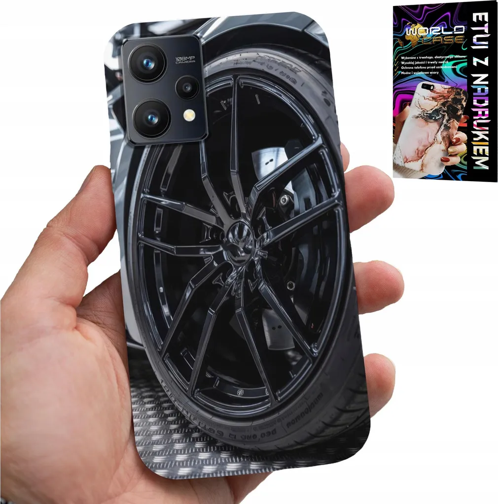 Cover Realme 9 5G Design Cerchi Auto - Protezione Vetro Alta Qualità