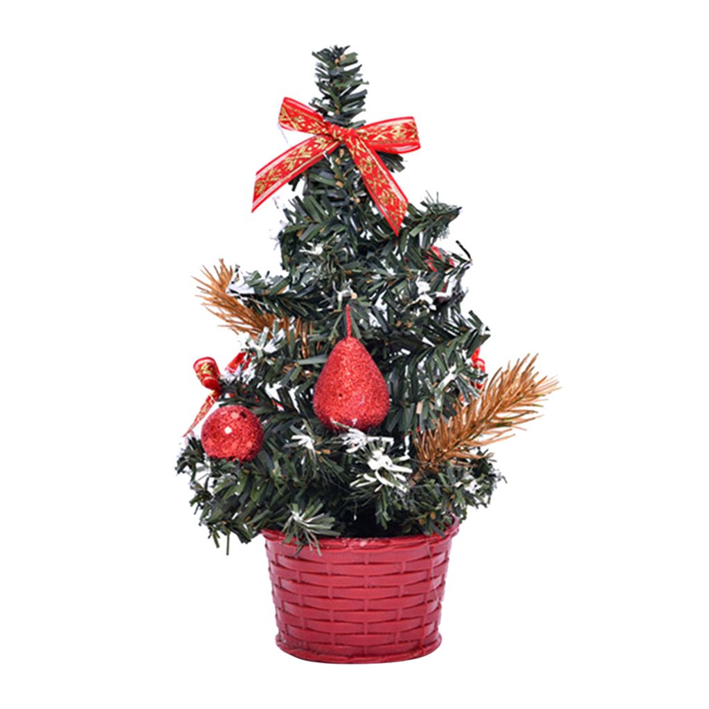 Mini künstlicher Weihnachtsbaumball Star Desktop Orament Home Festival Dekor-Rot C