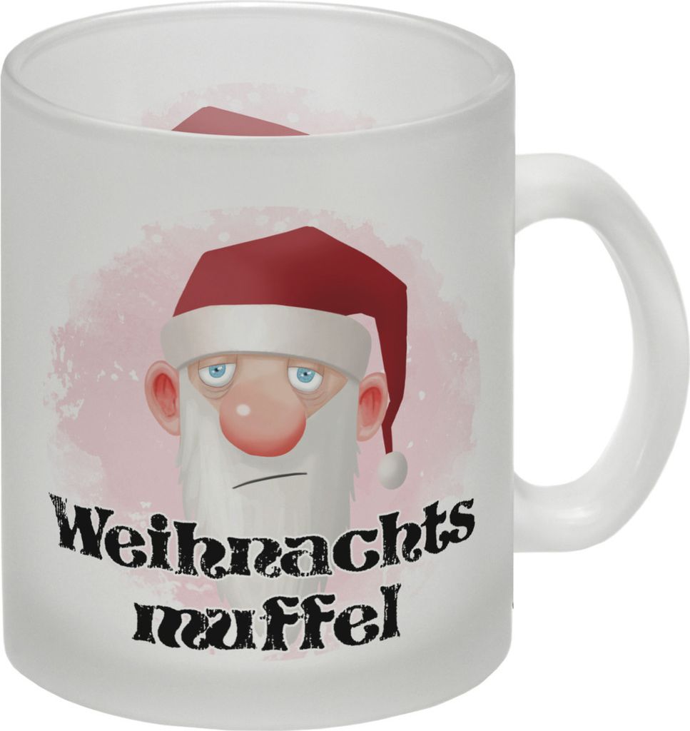 Weihnachtsmuffel witzige Kaffeetasse mit lustlosem Weihnachtsmann Motiv