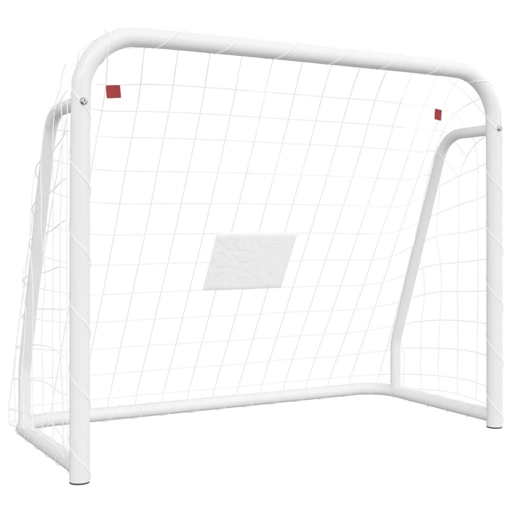 vidaXL But de football avec filet Blanc 125x96x60 cm Acier Image du produit 