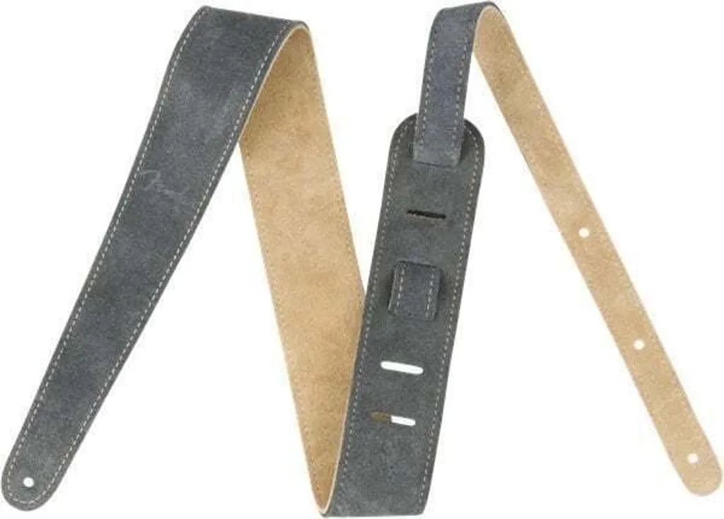 Sangle guitare Fender 2 pouces réversible en suède gris/beige doux