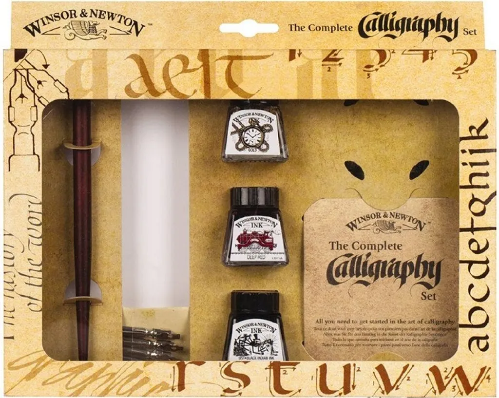 Set Calligraphie 11pcs avec Plumes Variées et Encres de Dessin Colorées