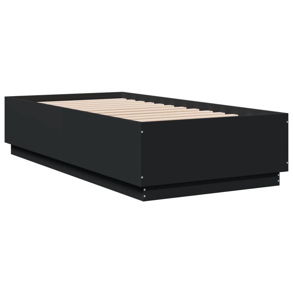 vidaXL Bettgestell Schwarz 75x190 cm Holzwerkstoff