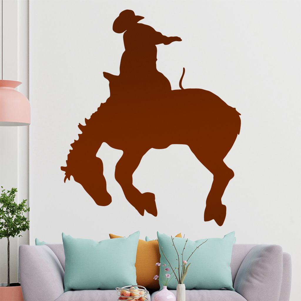 hauptsachebeklebt KIWISTAR Cowboy Pferd - Reiten Arena Rondeo Wandtattoo in 6 Größen - Wandaufkleber Wall Sticker - Dekoration, Küche, Wohnzimme...