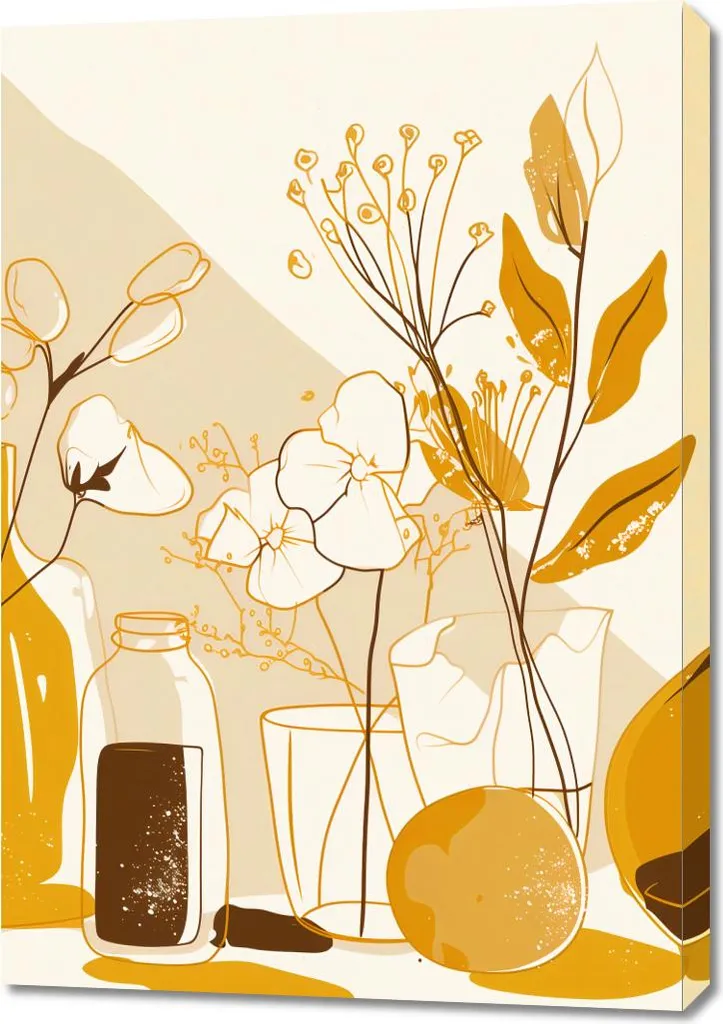 Quadro Moderno 70x100 Tonalità Solari - Decorazione Parete di Design - 1