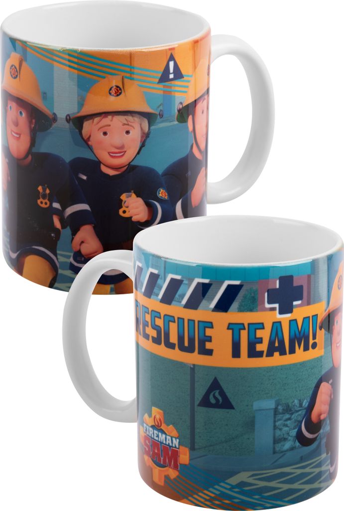 Feuerwehrmann Sam Tasse - Rescue Team - Kaffeetasse Becher Kaffeebecher aus Keramik 320 ml
