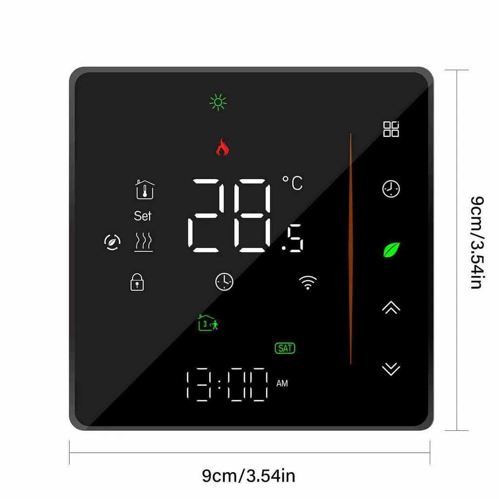 Thermostat Connecté WiFi Chauffage Eau 5A Écran Tactile Noir Compatible Alexa