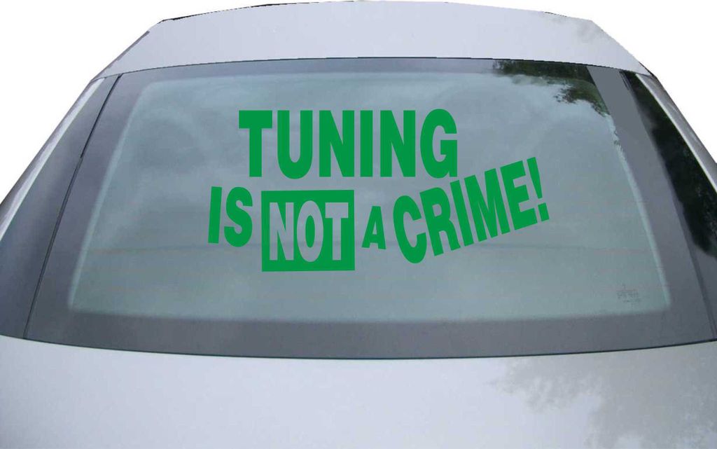 Indigos UG - Aufkleber Heckscheibe & Motorklappe DE6097 - grün - 600x285 mm - tuning is not a crime! - Auto Scheiben Fenster Heckklappe Tuning Rac...