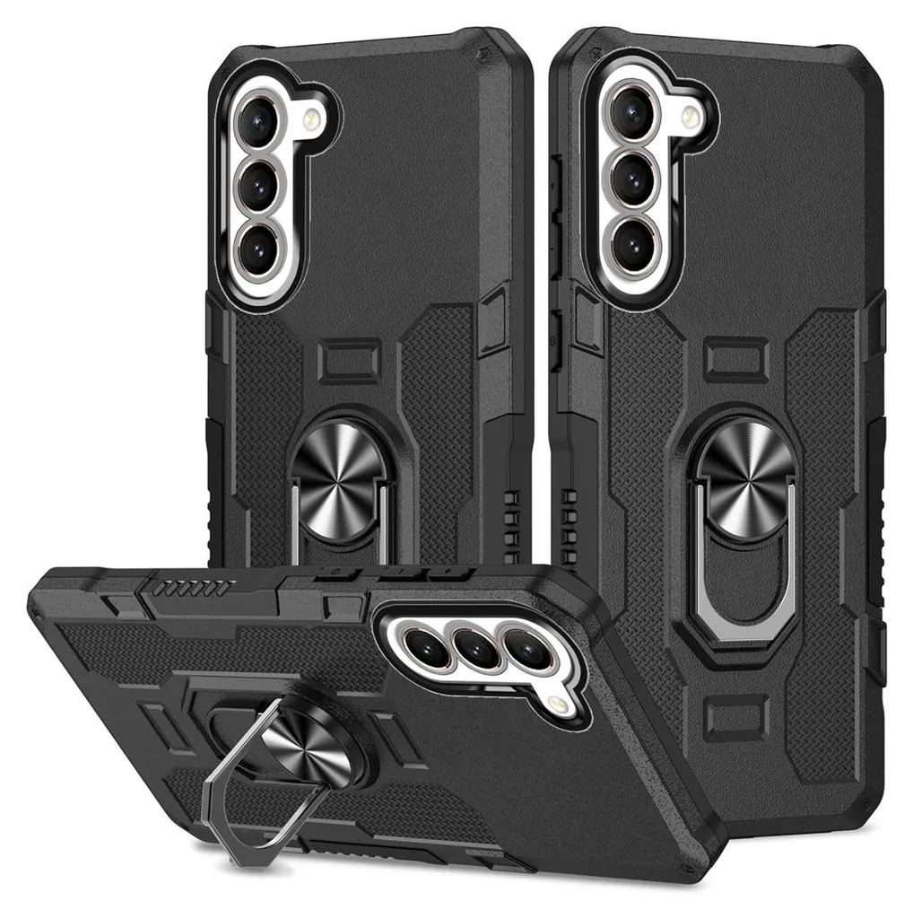 SEAHAI Cover Per OnePlus 11 Con Supporto Rotante 360° E Anello, Paraurti Morbido E Retro Rigido, Nero