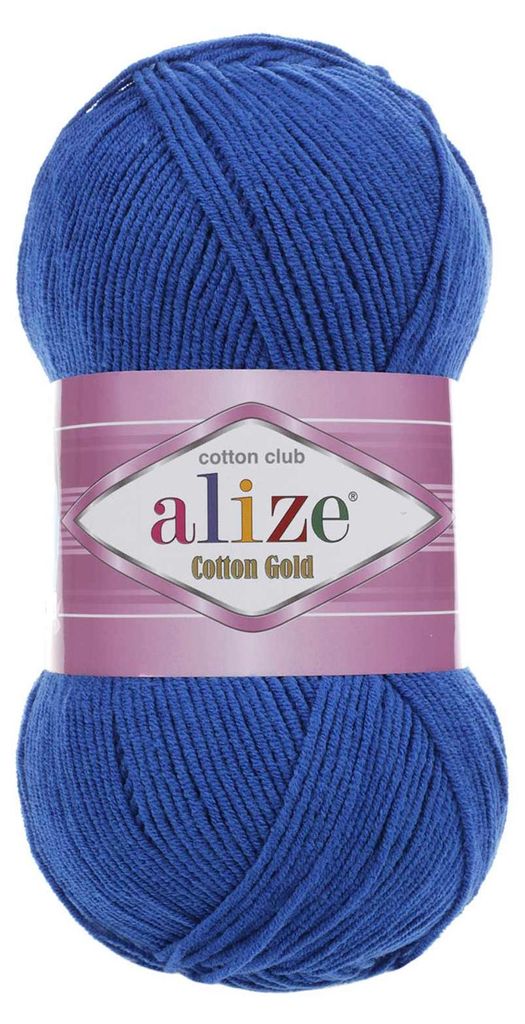 100g Strickgarn Alize Cotton Gold Uni Klassikgarn Häkelgarn königsblau