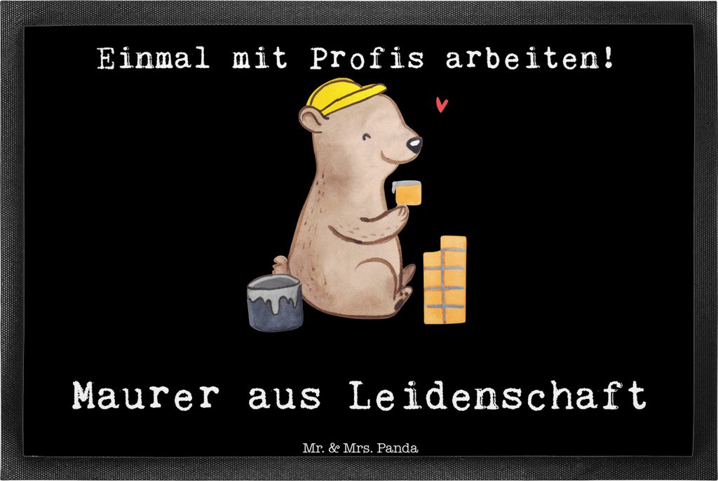 Mr. & Mrs. Panda Schmutzmatte Maurer Leidenschaft 40 x 60 Produktbild 
