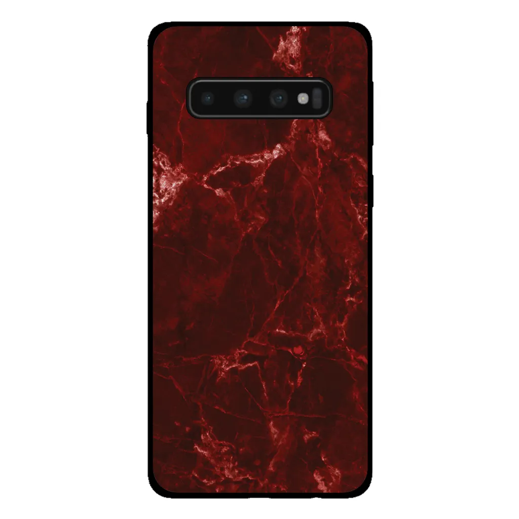 Smartphonica Custodia per Samsung Galaxy S10 con stampa in marmo - Custodia posteriore in TPU con design in marmo - Rosso