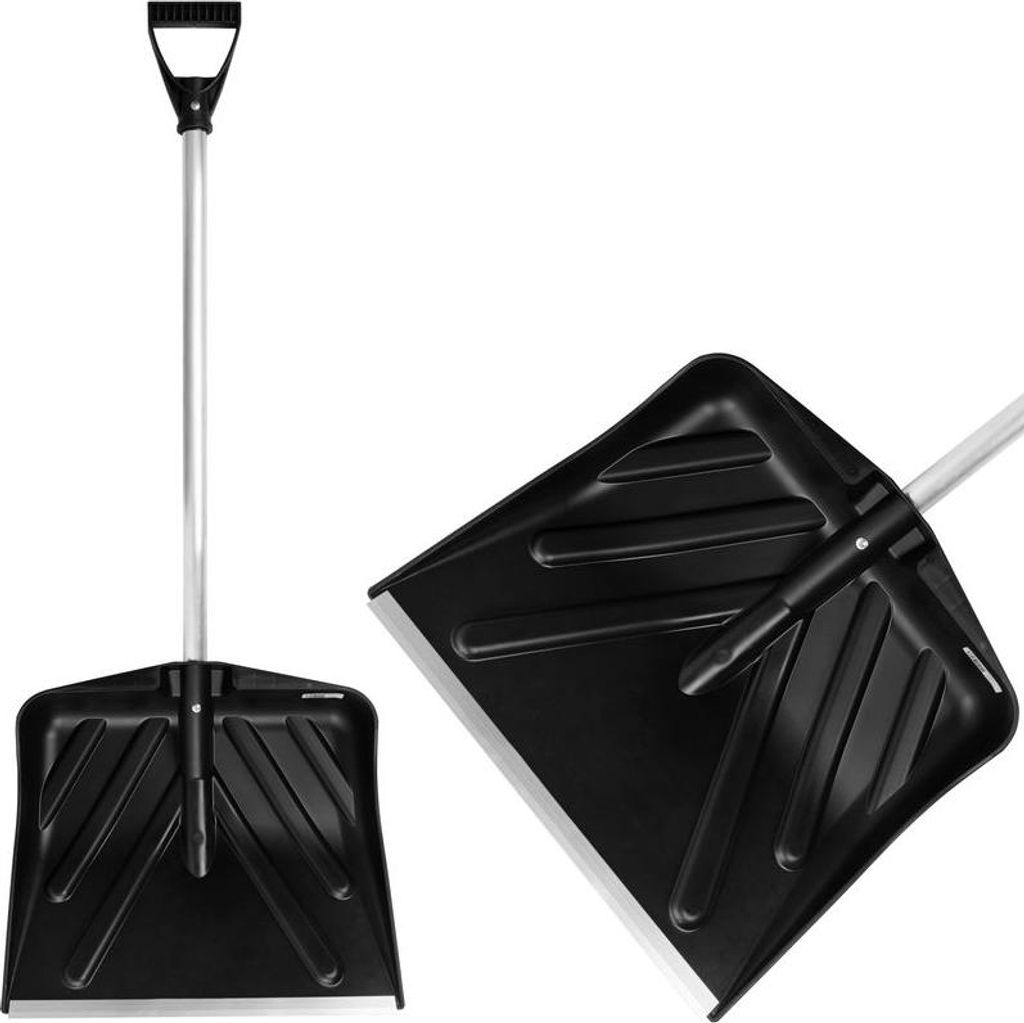 Schneeschieber ANSNOW P9, 435x390 mm, Schneeschaufel, Kunststoff, Schneeräumer, ALU Stiel, Farbmix, MONTIERT