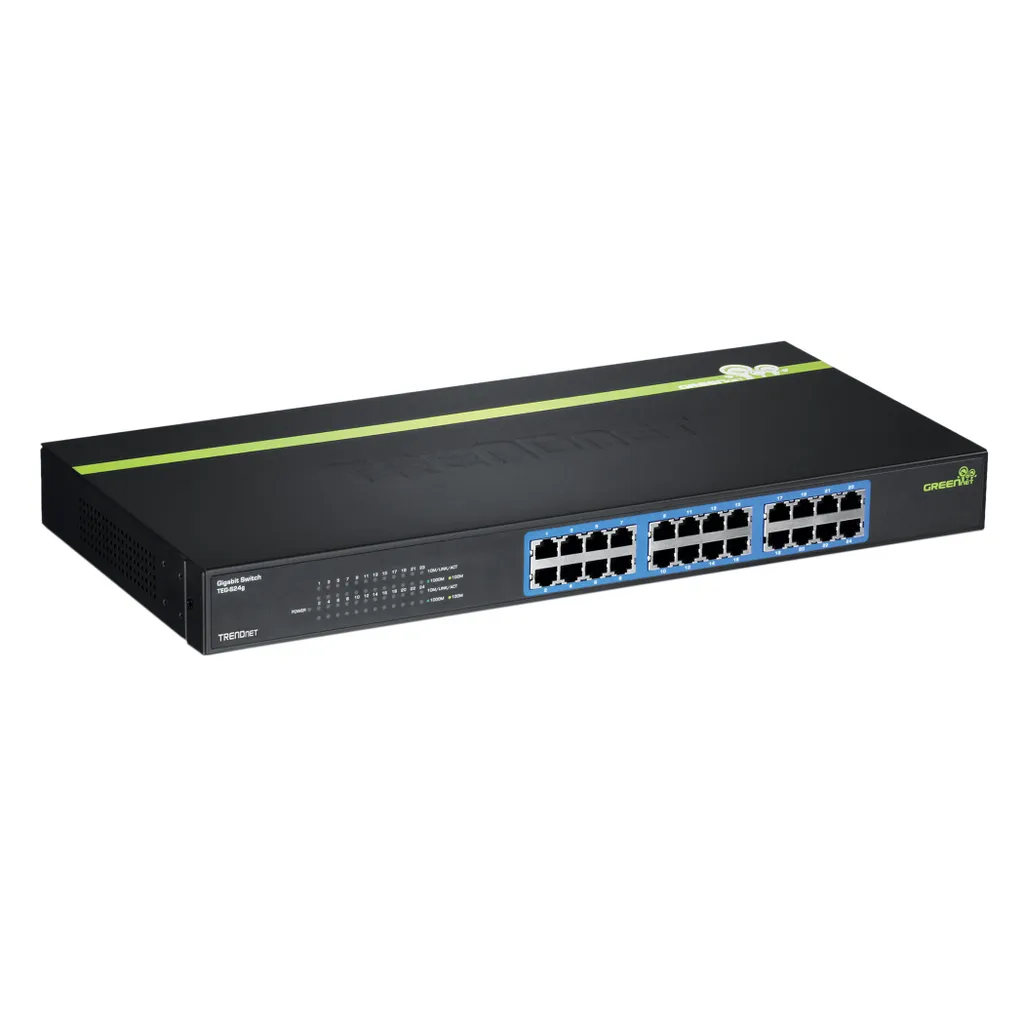 Switch Réseau 24 Ports Gigabit Rackable 19" pour Infrastructure Métal