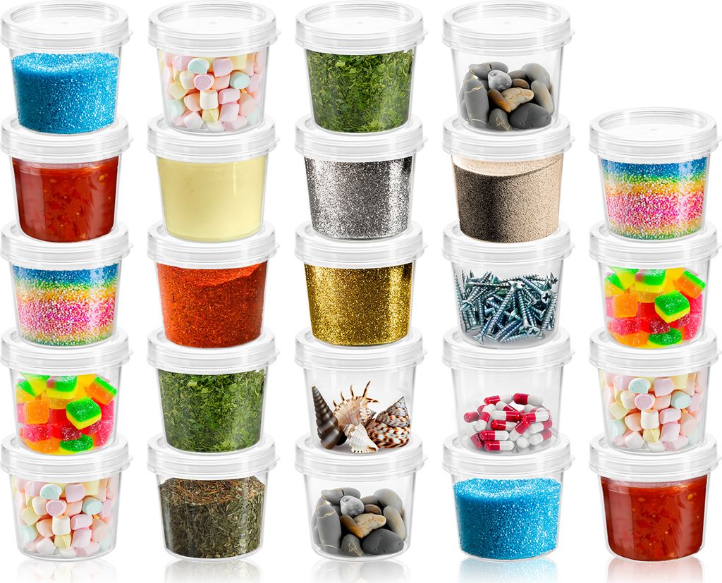 com-four®: 24 recipientes de almacenamiento con tapa. Latas Imagen del producto 
