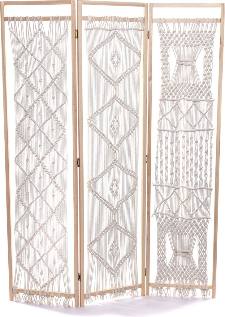 ROZDĚLOVAČ POKOJŮ "BOHO" | 166x123cm, macramé, bílá | Obrázek produktu 
