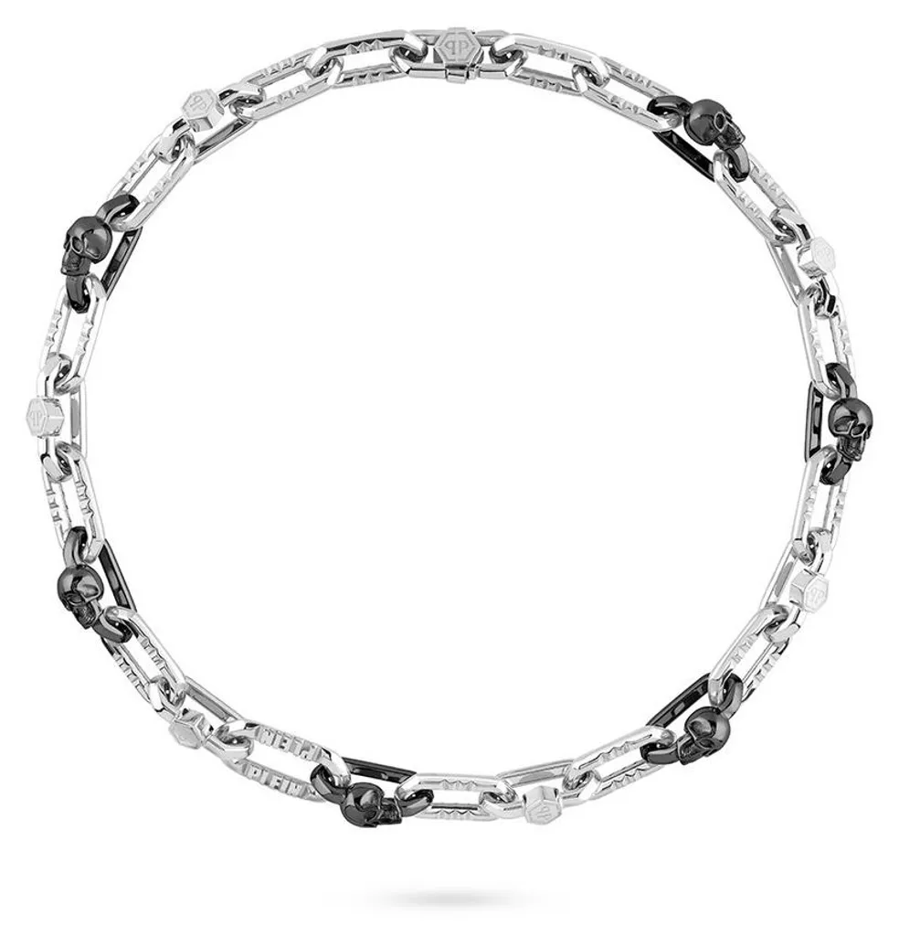 Collier Homme Philipp Plein EDGE PJPEA15NU en Acier Noir - Longueur 52cm