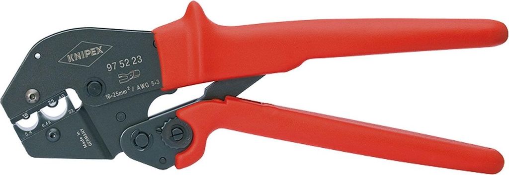 Crimp-Hebelzange L.250mm für unisol.Verbinder K-Griffhüllen Öffnungsfeder Knipex