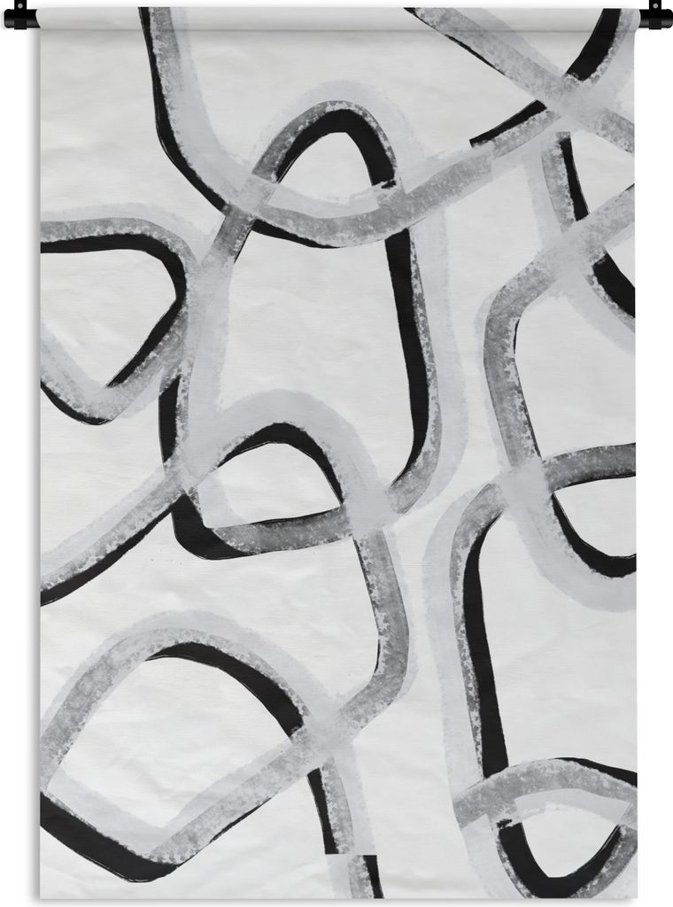 MuchoWow Wandteppich Wandbehang Linie - Minimalismus - Gestaltung 60x90 cm Tapisserie Dekoration Wandtuch - Foto-Teppich - Abwaschbar