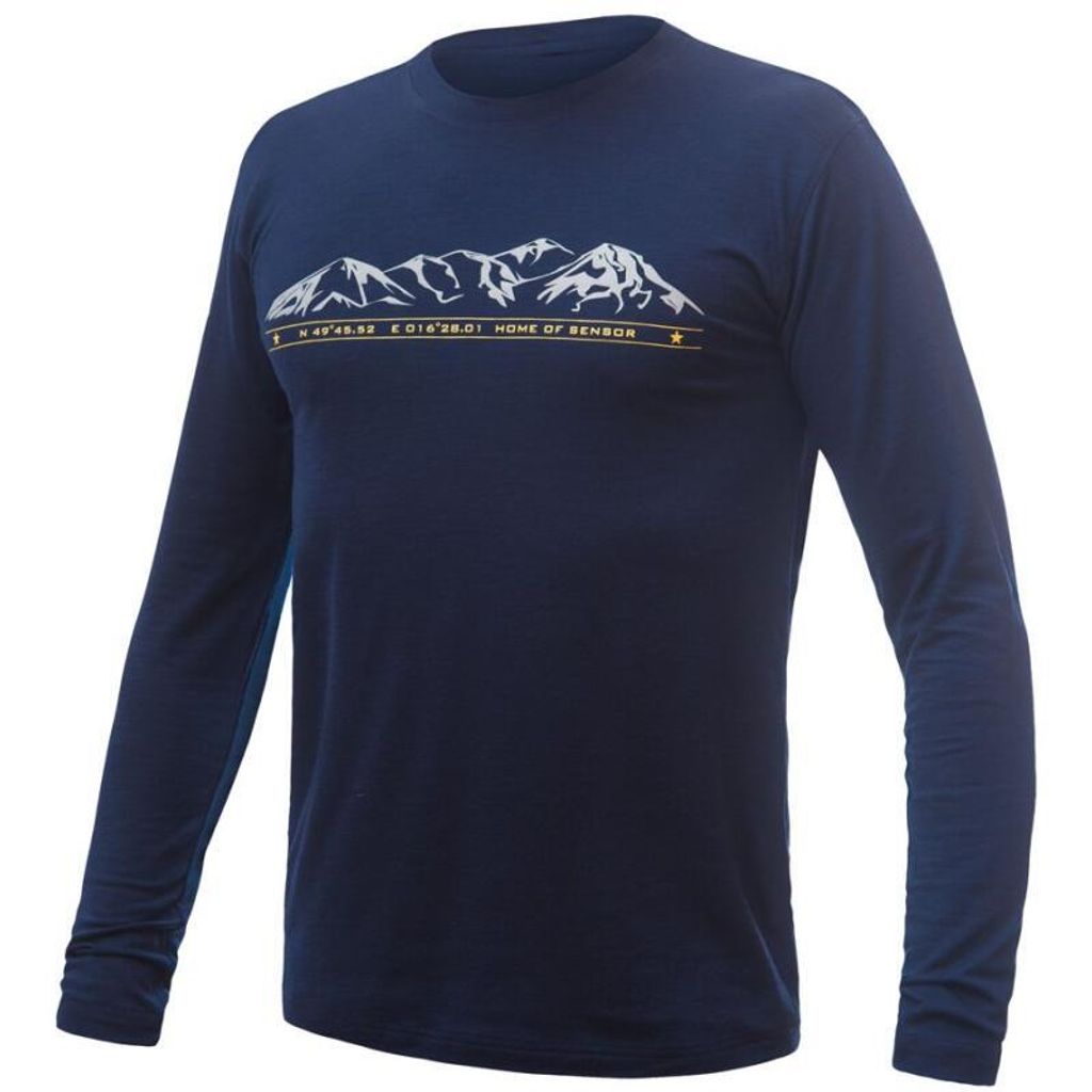 T-shirt Sensor Merino Active PT Mountains Herren lang dunkelblau größe XL 22200023-03
