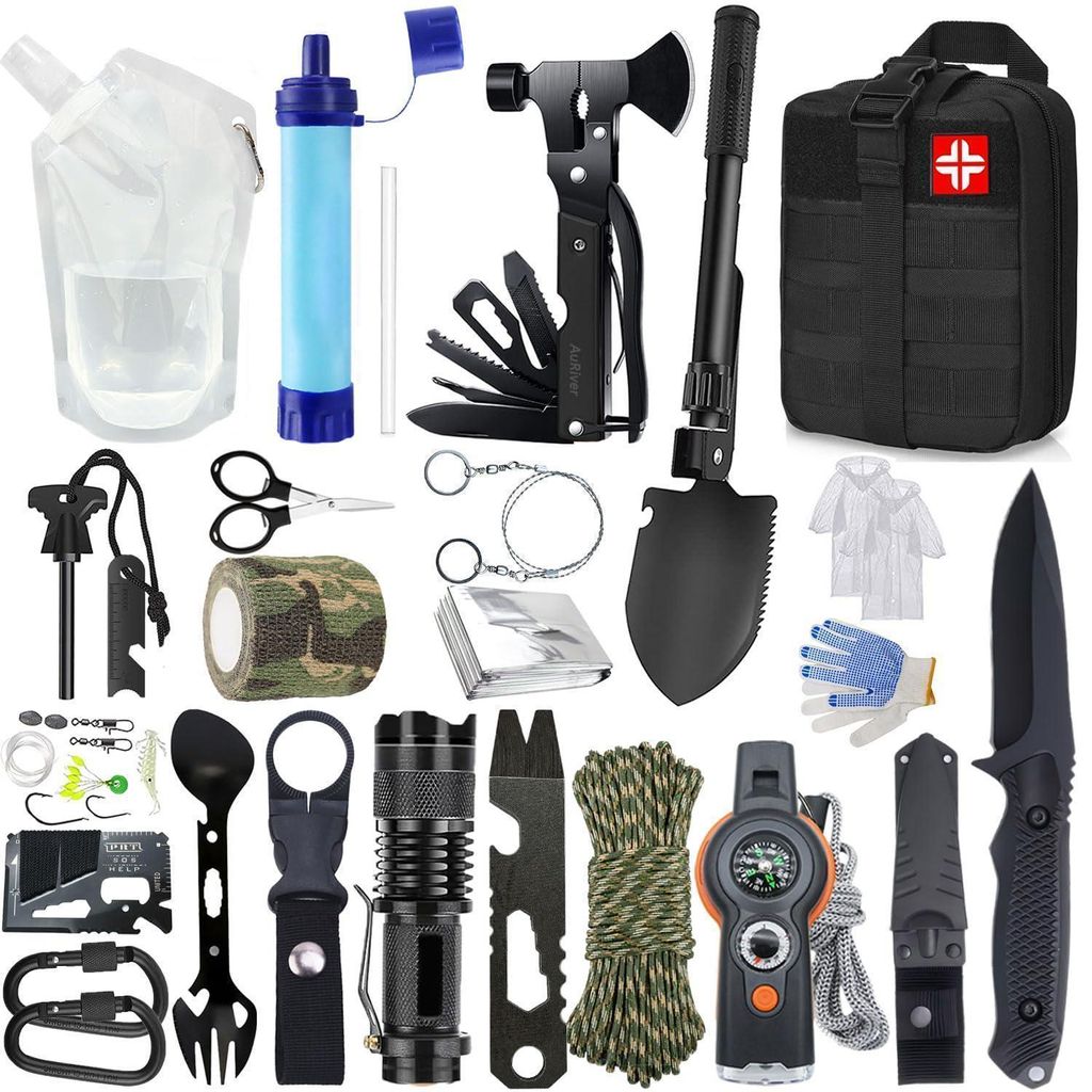 Overlevingskit 22-in-1, outdoor noodpakket met waterfilter Productafbeelding 