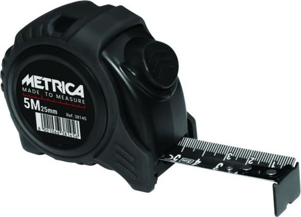 Selbstblockierendes Maßband All Black METRICA 25mm x 5m - 38145D