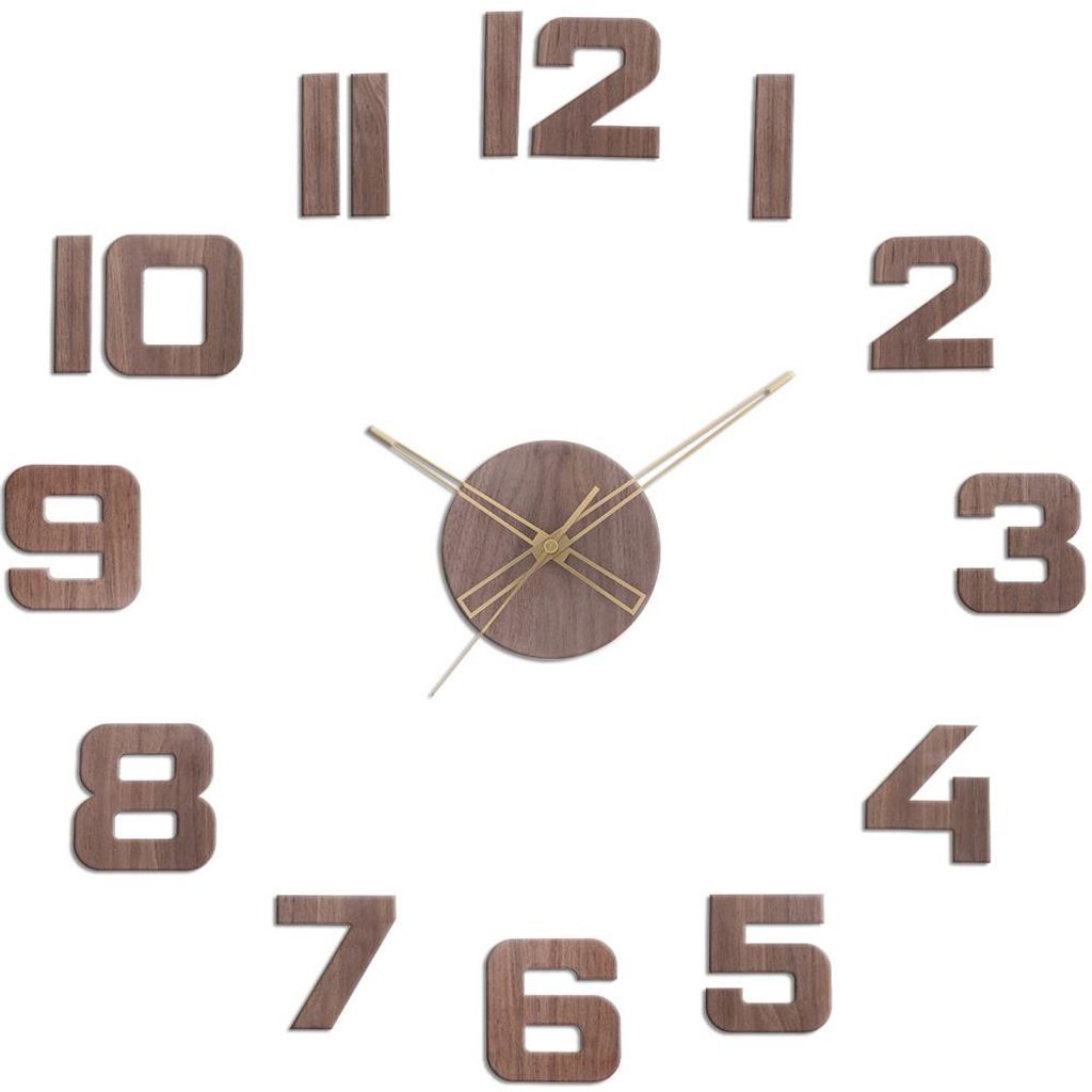 PRIM Veneer Wanduhr Holz lautlos Dunkelbraun 60 cm Produktbild 