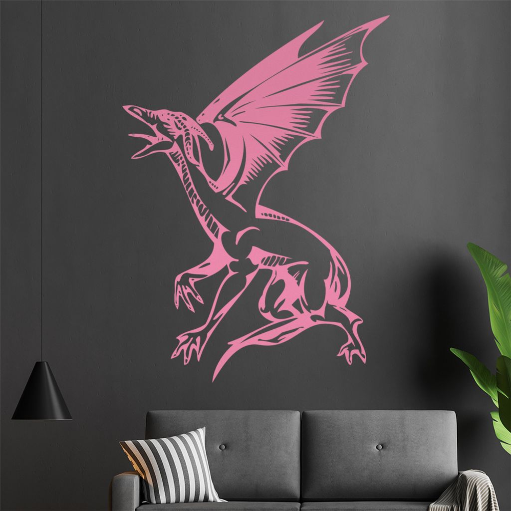 Flugdrache Wandtattoo in 6 Größen - Wandaufkleber Wall Sticker - Dekoration, Küche, Wohnzimmer, Schlafzimmer, Badezimmer