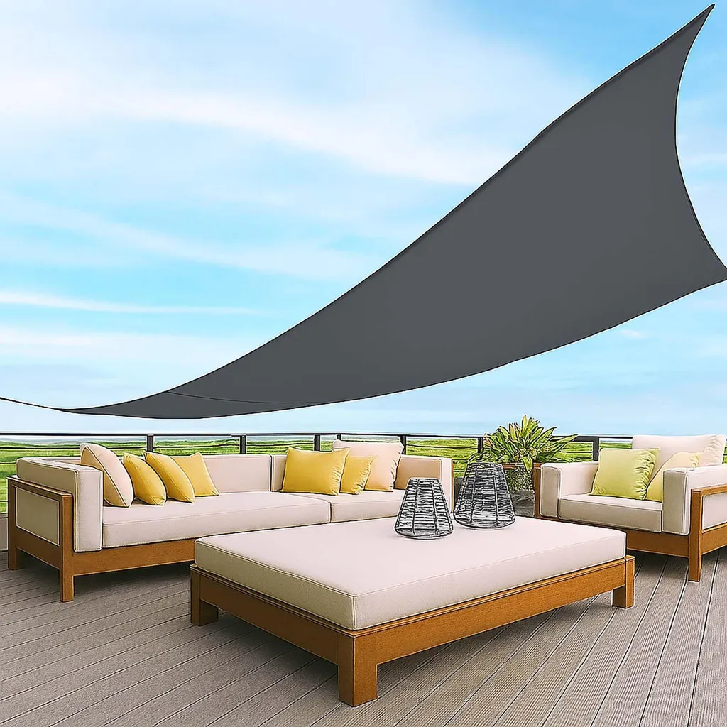 Voile d'ombrage pour camping et balcon gris anthracite imperméable BURI