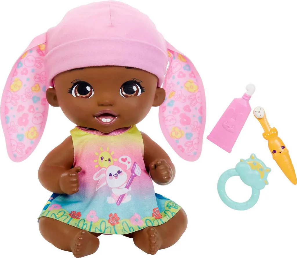 My Garden Baby Poupée Bébé Lapin Rose 30 cm avec Bonnet et Accessoires