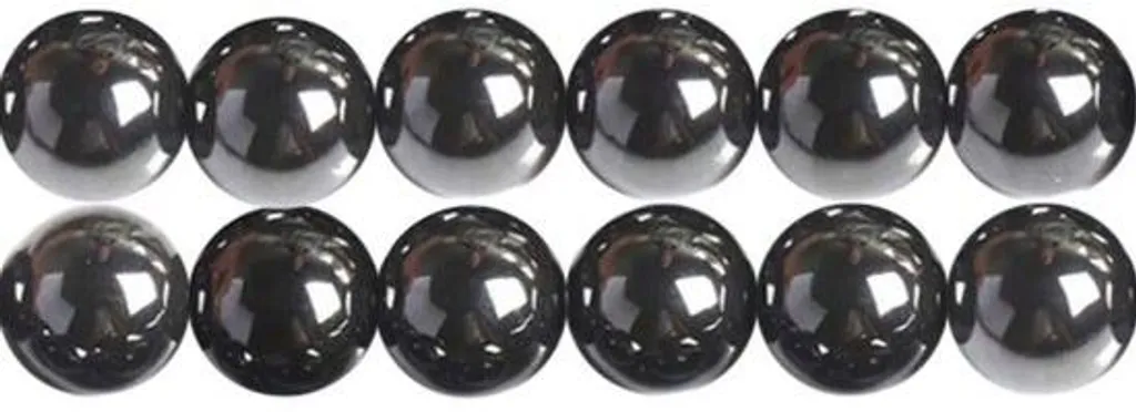 Bracelet Pierres d'Hématite Noires 6mm - Perles Rondes de 38 cm
