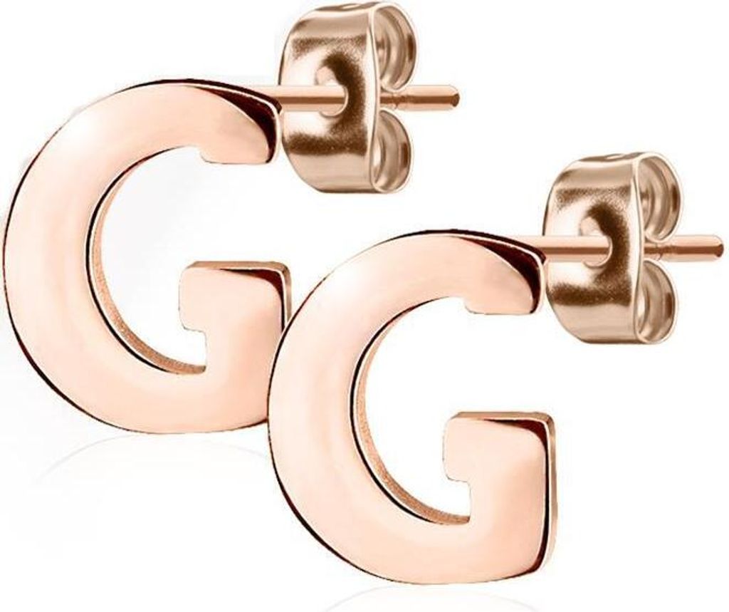 G Ohrstecker Buchstaben Rosegold aus Edelstahl Damen