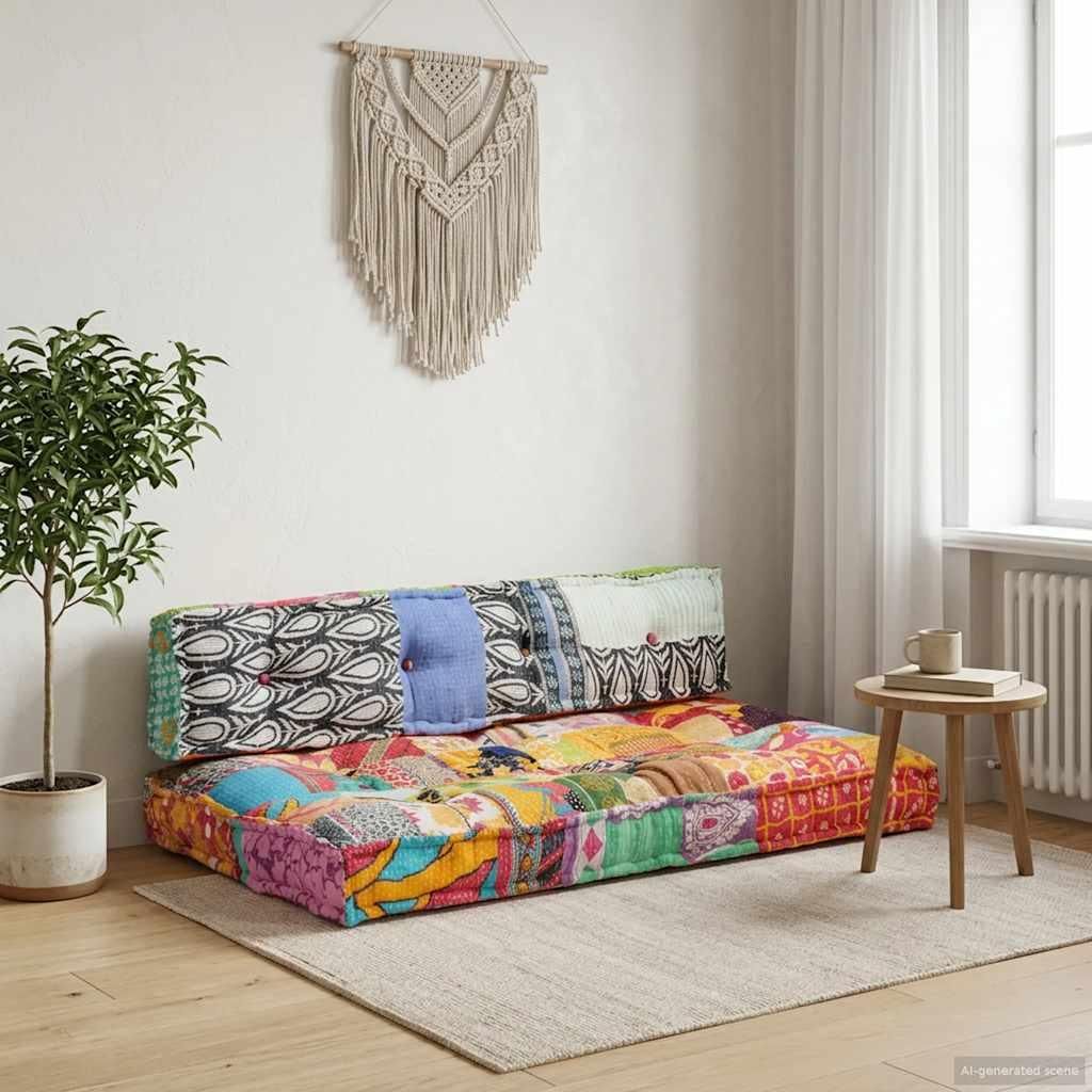vidaXL Poduszka na sofę Pallet Wielokolorowa tkanina Zdjęcie produktu 