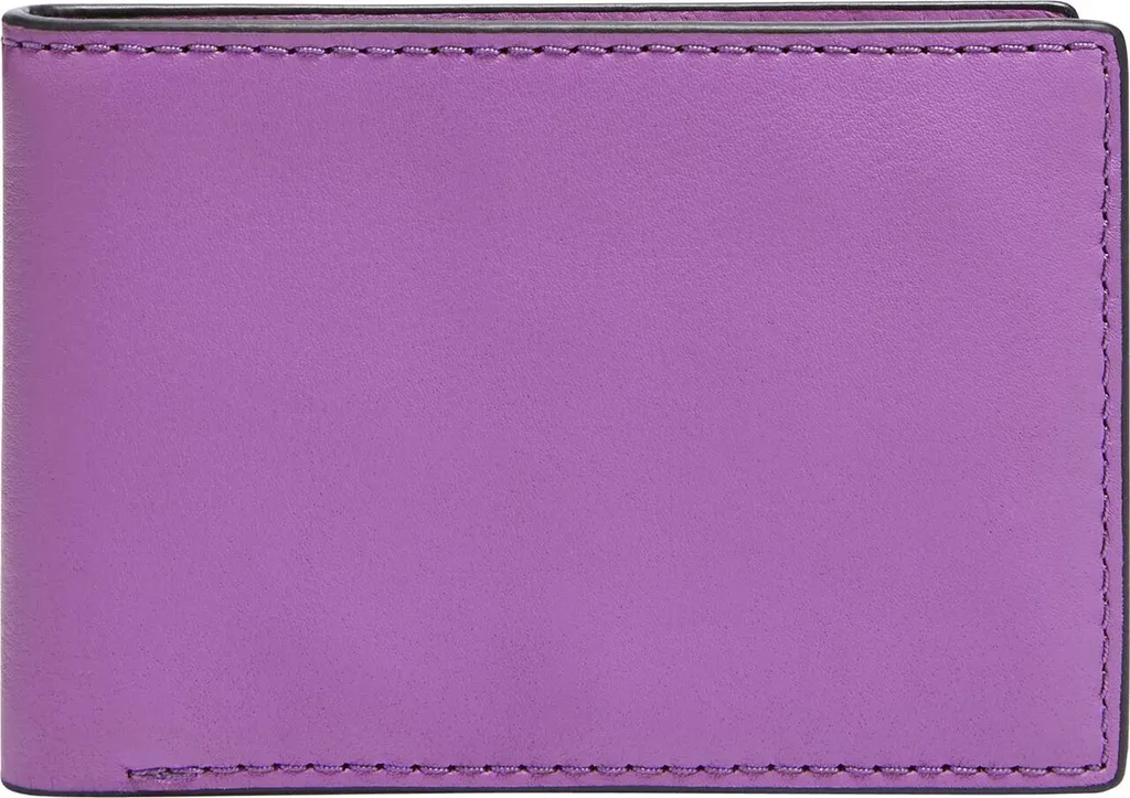 Fossil Steven Wallet Bifold: Pelle Viola e Design Front Pocket Sottile