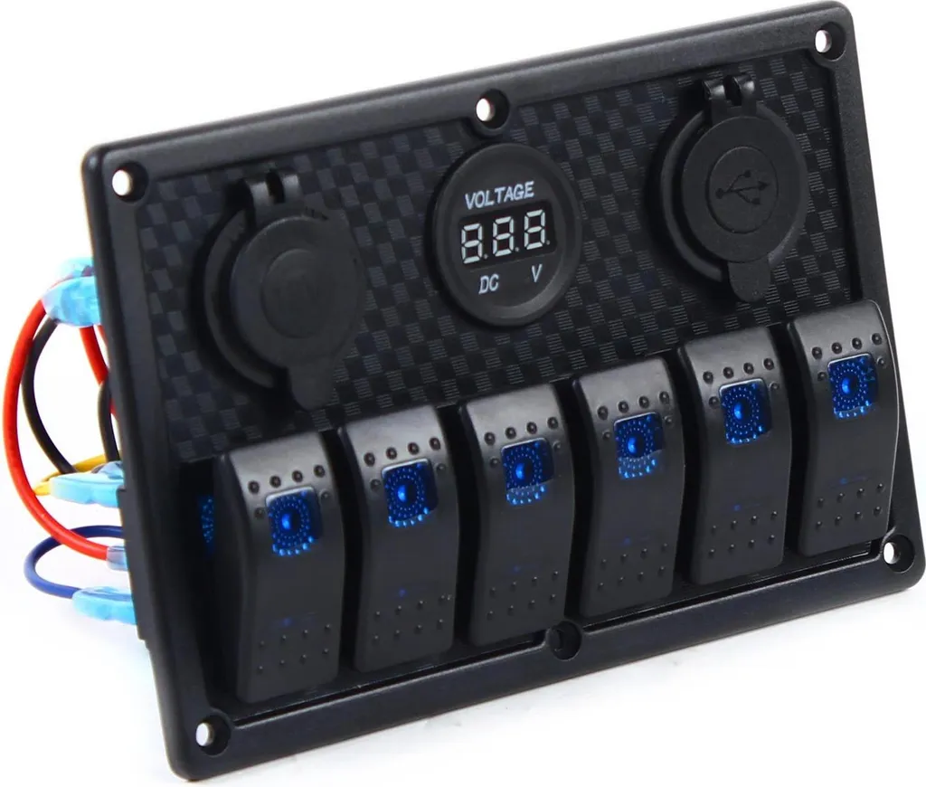 Quadro Interruttori Nautico 6 Posti LED - Pannello 12/24V IP65