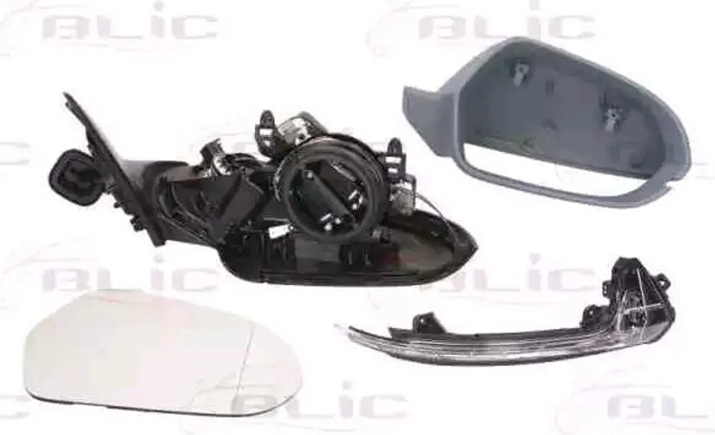 Rétroviseur droit complet Audi A6 4G - Miroir dégivrant et coque à peindre