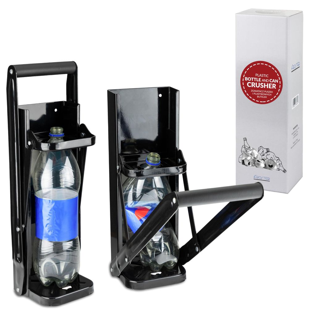 Dosen- und Flaschenpresse, manuell, für 0,5–2 l, schwarz