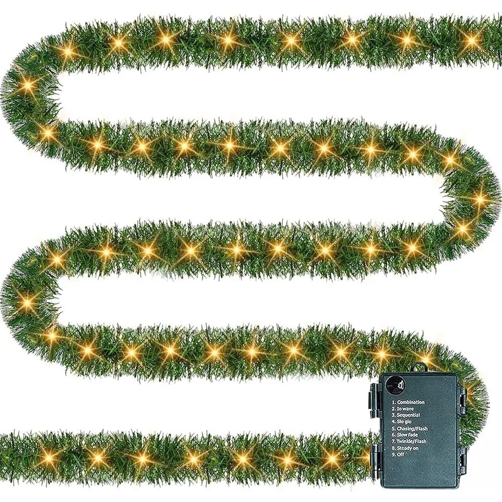 Guirlande Noël 4,5m LED à piles : Finies les épines et les câbles !