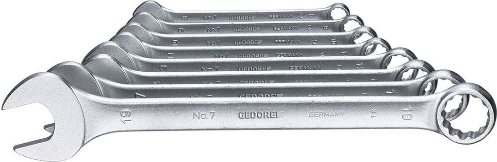 GEDORE 7-080 Ring-Maulschlüssel-Satz 8-teilig UD-Profil 8-19 mm, 6092850