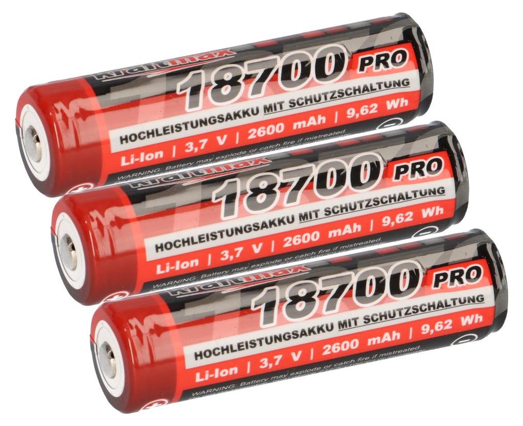 3x Kraftmax 18700 Pro batterie avec circuit de protection Image du produit 