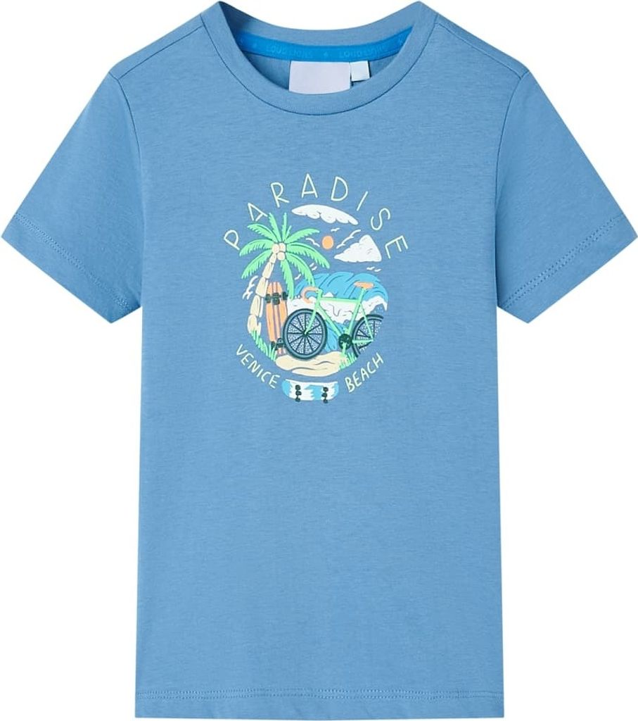 Kinder-T-Shirt Mittelblau 140
